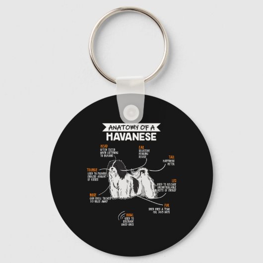 Anatomie van een Havanese eigenaar van Funny Dog G Sleutelhanger (Voorkant)