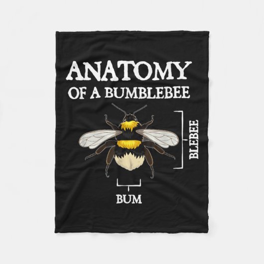 Anatomie van een hommel Grappig Sarcastisch Humor  Fleece Deken (Voorkant)