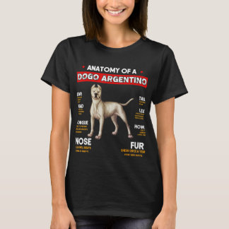 Anatomie van een hond Argentijnse Honden Lovers t  T-shirt