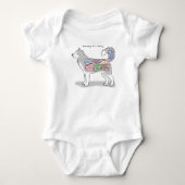 Anatomie van een Husky Apparel Romper (Voorkant)