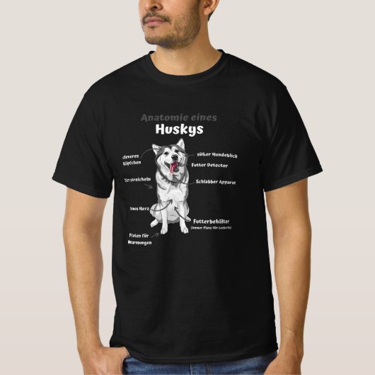 Anatomie van een Husky Cute Dogs Funny Puppy T-shirt (Voorkant)