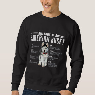 Anatomie van een husky print Siberische hondenfans Trui