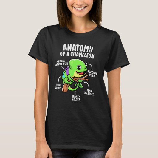 Anatomie van een kameleon Reptile Pet lizard T-shirt (Voorkant)