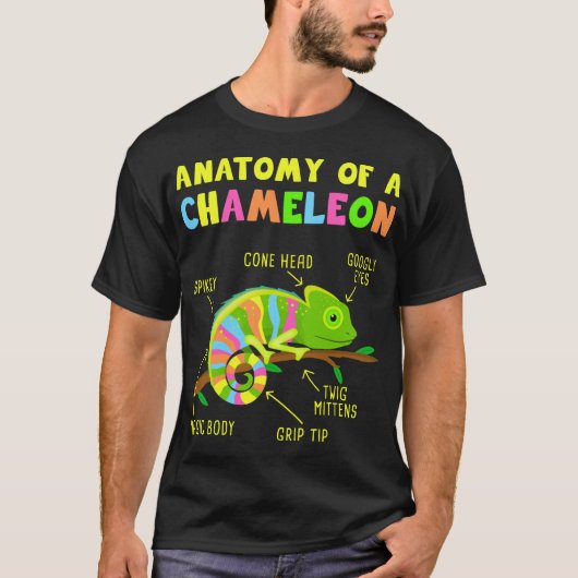 Anatomie van een kameleonhagedis t-shirt (Voorkant)