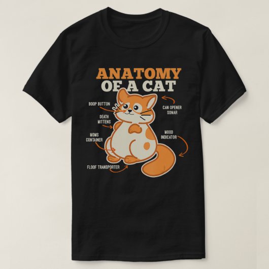 Anatomie van een kat grappig kitten lover cadeau t-shirt (Design voorkant)