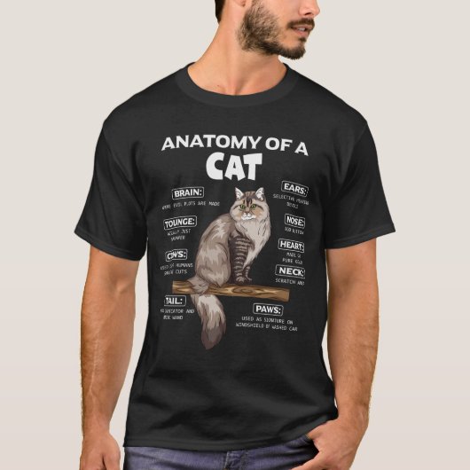 Anatomie van een kat Schattigee katten Kittens lie T-shirt (Voorkant)