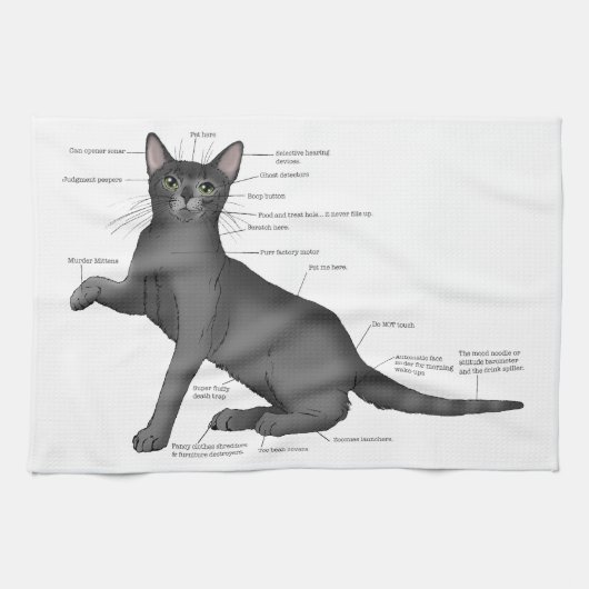 Anatomie van een kat theedoek (Horizontaal)