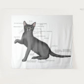 Anatomie van een kat wandkleed (Voorkant (horizontaal))