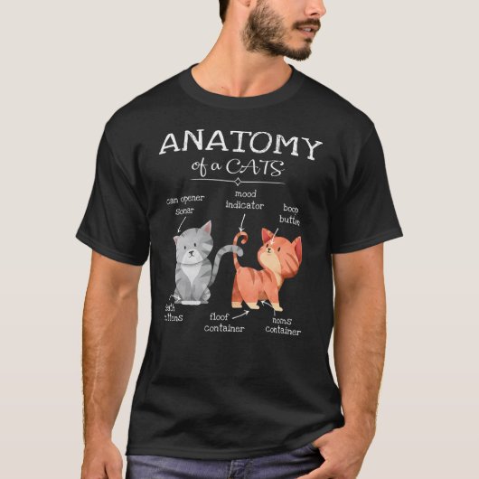 Anatomie van een kattenkattenkat Kat keukenruim T-shirt (Voorkant)