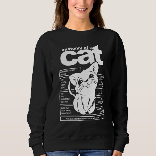 Anatomie van een kattenkattenkeuken-Kat Trui (Voorkant)
