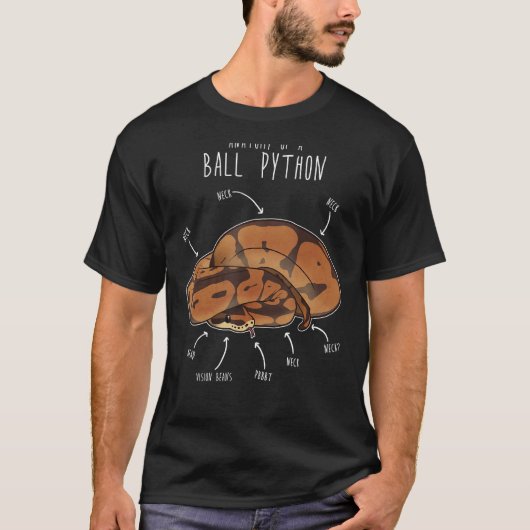 Anatomie van een KogelPython, Funny Pet Reptile Sn T-shirt (Voorkant)