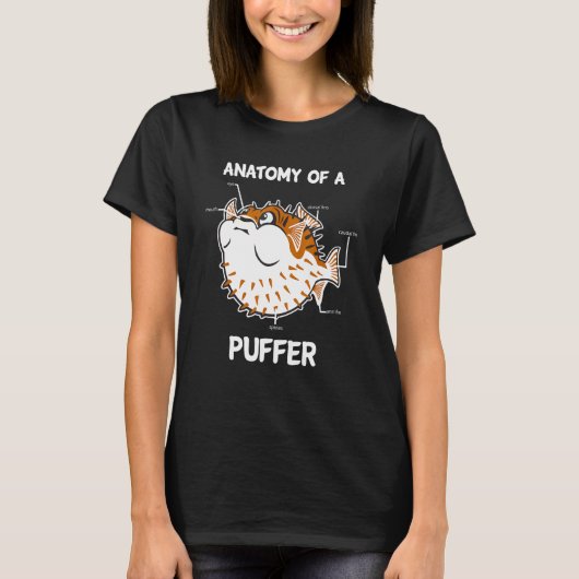 Anatomie van een kogelvis grappig t-shirt (Voorkant)