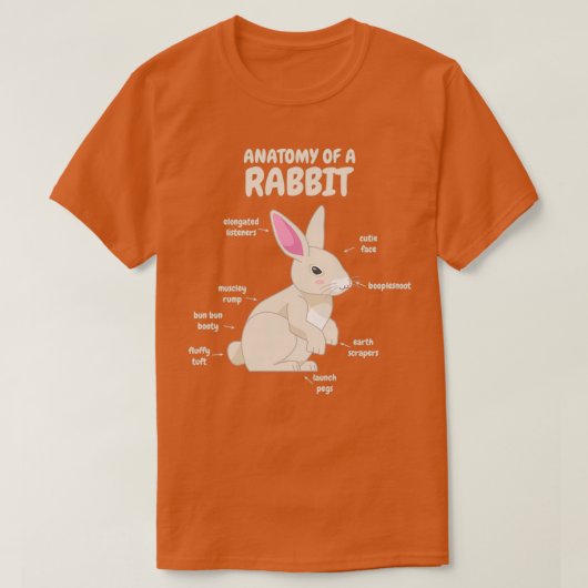 Anatomie van een konijnenstoofdier t-shirt (Design voorkant)