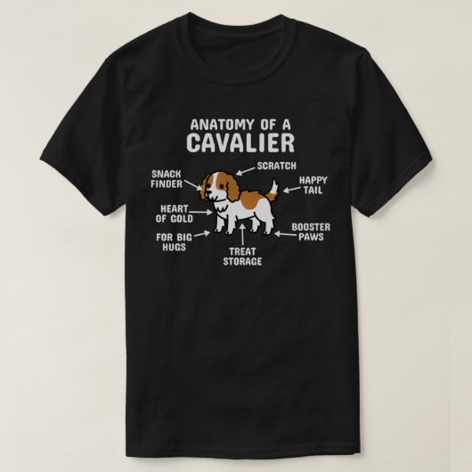 Anatomie van een koning van Cavalier Charles Spani T-shirt (Design voorkant)