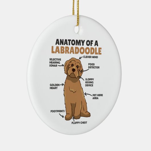 Anatomie van een labradoedle Cute Canine Puppy Keramisch Ornament (Rechts)