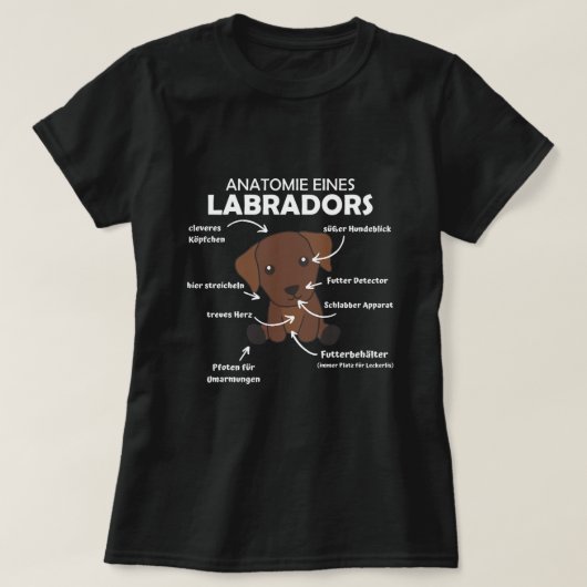 Anatomie van een Labrador Retriever Schattige Dog  T-shirt (Design voorkant)