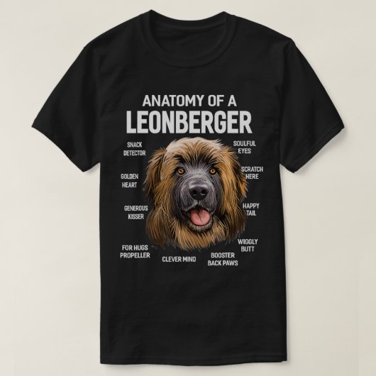 Anatomie van een Leonberger Hond Grappig Gift T-shirt (Design voorkant)