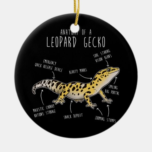 Anatomie van een leopard Gecko Funny Gecko mam Keramisch Ornament (Voorkant)