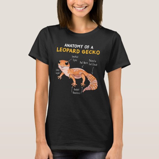 Anatomie van een leopard Gecko Gecko mam Reptielpa T-shirt (Voorkant)
