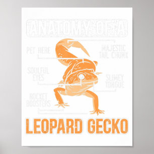 Anatomie van een leopard Gecko Lover Lizard Animal Poster
