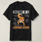 Anatomie van een leopard Gecko Lover Lizard Animal T-shirt (Design voorkant)
