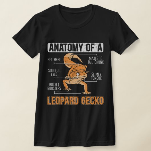 Anatomie van een leopard Gecko Lover Lizard Animal T-shirt (Laagn)