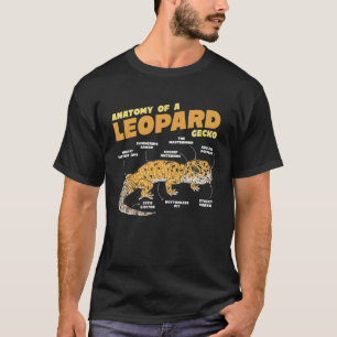 Anatomie van een luipaard gekko hagedis t-shirt