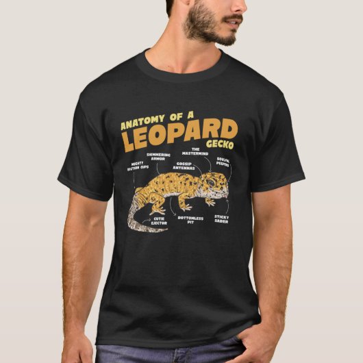 Anatomie van een luipaard gekko hagedis t-shirt (Voorkant)