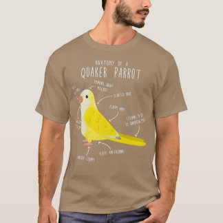 Anatomie van een Lutino Quaker Parrot T-shirt