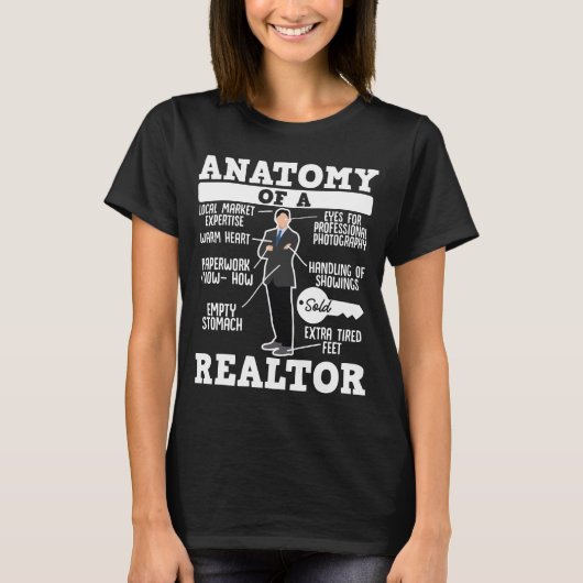 Anatomie van een makelaarswoning t-shirt (Voorkant)