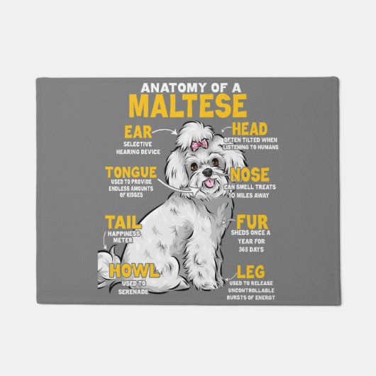 anatomie van een maltees hondenliefhebber deurmat (Voorkant)