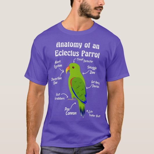 Anatomie van een mannelijke Eclectus Parrot-premie T-shirt (Voorkant)