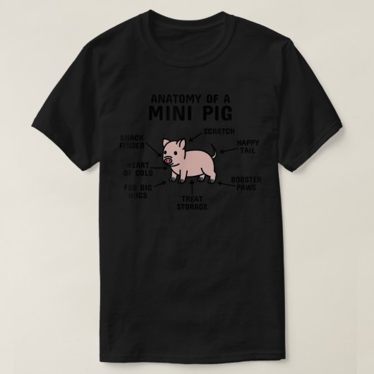 Anatomie van een mini-varkensnetje165 t-shirt (Design voorkant)