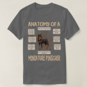 Anatomie van een miniatuur Pinscher Funny Puppy Gi T-shirt (Design voorkant)