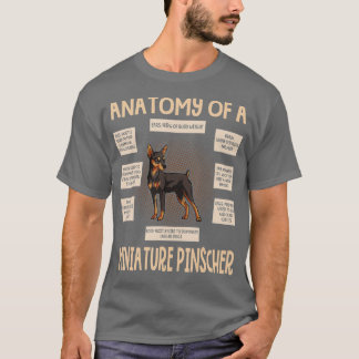 Anatomie van een miniatuur Pinscher Funny Puppy Gi T-shirt