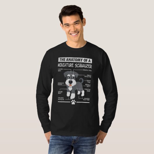 Anatomie van een miniatuur Schnauzer Dog Mam Dog D T-shirt (Voorkant volledig)