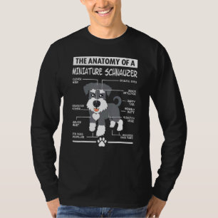 Anatomie van een miniatuur Schnauzer Dog Mam Dog D T-shirt