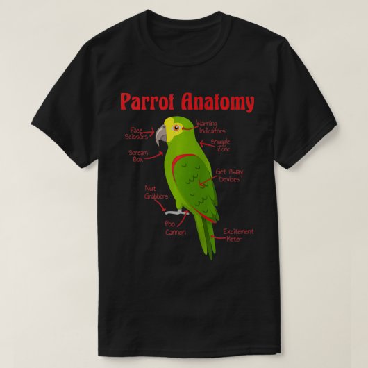Anatomie van een Parrot Zip T-shirt (Design voorkant)
