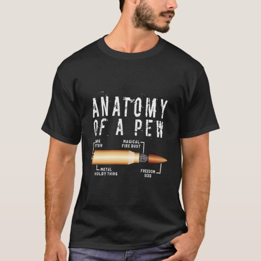Anatomie van een Pew Funny Bullet Pew Anatomy Prof T-shirt (Voorkant)