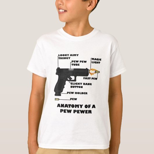Anatomie van een Pew Pewer Ammo en wijzigingsthema T-shirt (Voorkant)