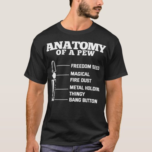 Anatomie van een Pistool met peul-kogels T-shirt (Voorkant)