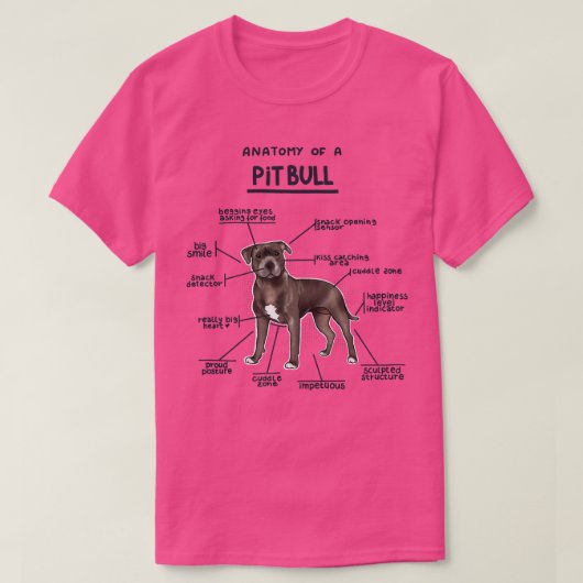 Anatomie van een PitBull 2 T-shirt (Design voorkant)