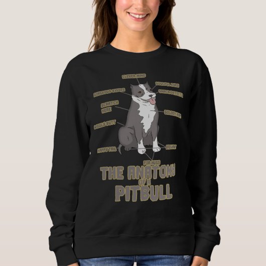 Anatomie van een Pitbull Grappige Hond Trui (Voorkant)