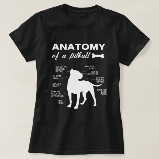 Anatomie van een Pitbull Hondenliefhebber Pitbull  T-shirt (Design voorkant)