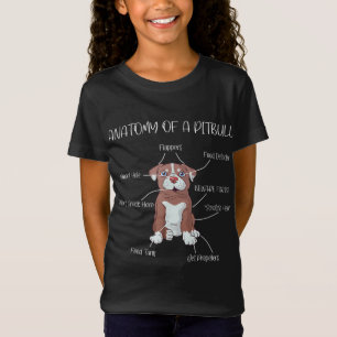 Anatomie van een Pitbull man vrouwen hondenliefheb T-shirt