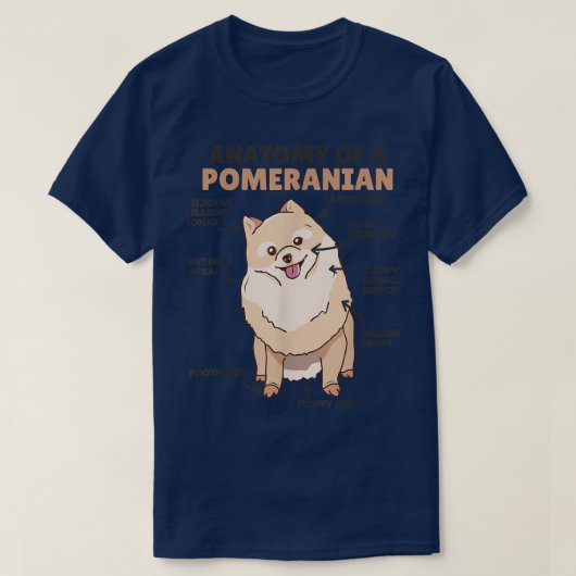 Anatomie van een Pommerse Cute Dogs Funny Pommeren T-shirt (Design voorkant)