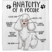 Anatomie van een Poodle Lover Gift Douchegordijn (Voorkant)