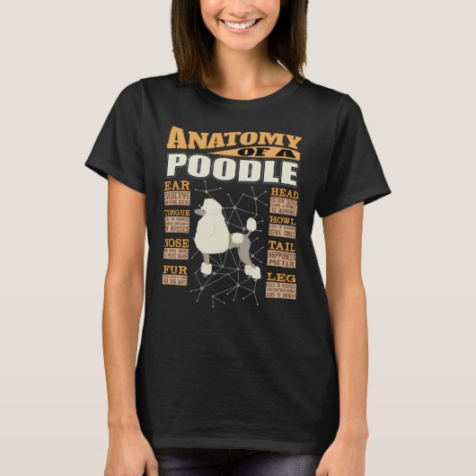 Anatomie van een pooievormig, grappig porseleinont t-shirt (Voorkant)