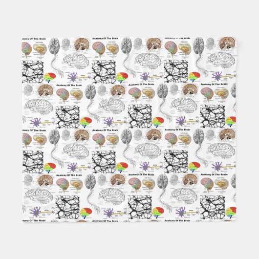 Anatomie van een populair menselijk brein fleece deken (Voorkant (Horizontaal))