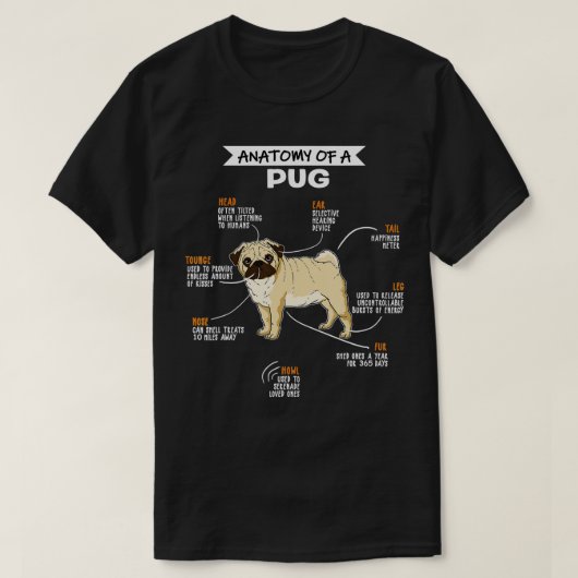 Anatomie van een Pug Dog Funny Dog Lover Gift (1) T-shirt (Design voorkant)